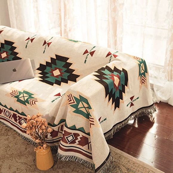 Boho Aztec Southwest Couch Throw Blanket Hippie - Picture 4 of 8